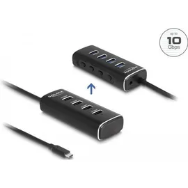 DeLock 64233 USB-C® USB 3.2 Gen 1) Multiport Hub Schwarz