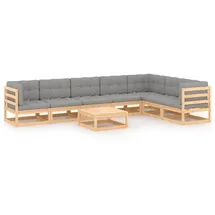 vidaXL 8-tlg. Garten-Lounge-Set mit Kissen grau
