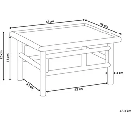 Beliani Gartentisch 64 x 55 x 20 cm Braun
