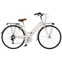 Airbici 603AC Damenfahrrad Citybike 28 Zoll | Fahrrad Damen Retro Cityräder City Bike 6-Gang, Stahlrahmen, Schutzbleche, LED-Licht und Gepäckträger | Fahrrad für Mädchen und Damen (Weiß)