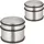 Relaxdays Türstopper 2er Set, HxD: 7,5 x 9 cm, hoch & schwer, rutschfest, Türzuschlagbremse, silber/schwarz