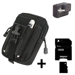 K-S-Trade Kameratasche für GoPro Hero 5 Black, Gürteltasche / Holster schwarz Schutz Hülle Kameratasche schwarz