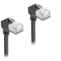 DeLock RJ45 Cat.6a S/FTP, Slim 90° unten - unten gewinkelt 3 m