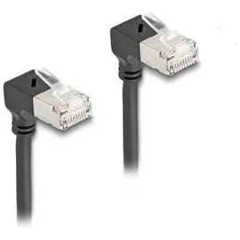 DeLock RJ45 Cat.6a S/FTP, Slim 90° unten - unten gewinkelt 3 m