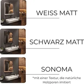 hajduk furniture Sonoma Badspiegel 70 x 60 cm Beige/Schwarz
