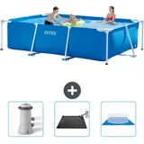 Intex Rahmenschwimmbecken rechteckig – 300x200x75 cm – Zubehör CB79 Blau No Size