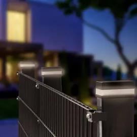 Floraworld LED-Solar-Pfostenkappe 2er Set Anthrazit 4 cm x 4 cm