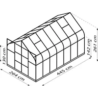 Vitavia Gewächshaus Dione 11500 264 x 445 cm 3 mm Sicherheitsglas