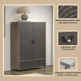 Home Affaire Highboard Fusion 120 x 42 x 163 cm Braun