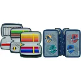 Scooli Federmäppchen SCOOLI "Tripledecker, Harry Potter", Kinder, bunt (harry potter), Polyester, Schreibgeräteetuis Federmäppchen, befüllt, inklusive Geodreieck