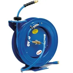 Schlauchaufroller Stahl für Luft/ Wasser inkl 20m-BluBird-Schlauch Ø9mm, G3/8"