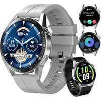 HOMAILIDA G40PRO Smartwatch (3,5 cm, android ios), Smartwatch Herren Damen Business Sport Uhr mit 123 Sportmodi silberfarben