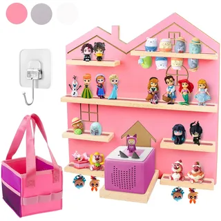 Givilio Großes Tonie-Regal für Toniebox – Charater-Aufbewahrung für all Ihr Tonie-Zubehör, Tonie-Regale für Tonie-Figuren, präsentieren Sie Ihre Puppen, Tonie-Wandhalter, Tonie-Regal, magnetisch, Rosa