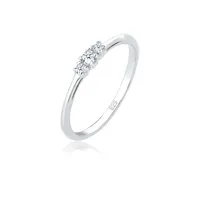 Elli DIAMONDS Verlobungsring Verlobung Diamant Weiß (0.06 ct) 925 Sterling Silber silberfarben 52 mm