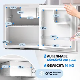 STILLSTERN E 45L Mini-Kühlschrank 45 l 51 cm hoch Weiß