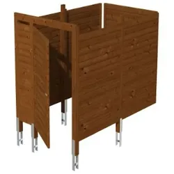 Skan Holz Abstellraum C7 für Carports - Profilschalung-nussbaum