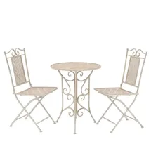 vidaXL 3-tlg. Bistro-Set Stahl Weiß