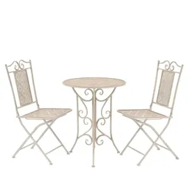 vidaXL 3-tlg. Bistro-Set Stahl Weiß
