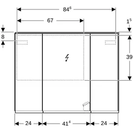 Geberit Option Plus 90 cm verspiegelt