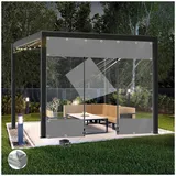 QWEASDF Pavillon wasserdichte Planen Seitenwände,Transparente Planenvorhänge Für Den Außenbereich Mit Reißverschluss,Pergola Veranda Terrassen Durchsichtige PVC (Size : H2xW4m/H6.5xW13.1ft)