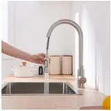 Tuganna Küchenarmatur Wasserhahn Küche Spültischarmatur mit Brause Ausziehbar Hochdruck chrom granit-schwarz