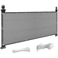Balkon Sichtschutz Balkonumspannungen 100 x 150 cm Uv-Schutz Windschutz Sonnenschutz Sichtschutz Balkon Ohne Bohren mit Kabelbinder Ohne Bohren für Garten Balkon Terrasse, Grau