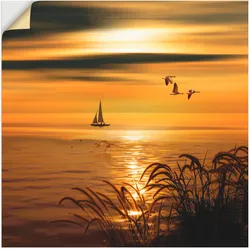 Artland Wandbild »Goldene See Impressionen«, Gewässer, (1 St.), als Leinwandbild, Wandaufkleber in verschied. Größen Artland Farbe Bild(er): goldfarben