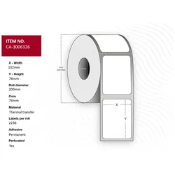 Capture Label 102 x 76mm Core Thermal Transfer Coated