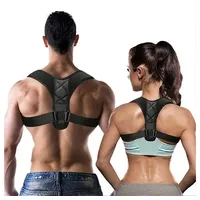 RefinedFlare Rückenstabilisator 1 Stück Haltungskorrektur, verstellbar für Rücken und Schultern, Gerader Rückenstützen-Glätteisen schwarz