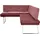 K+W Komfort & Wohnen "Giacomo II Esszimmerbank", rot (bordeaux, coral), B:207cm H:91cm T:65cm, Sitzbänke, Eckbank, Flachstahlkufe in edelstahlfarbig lackiert, Rücken und Sitz gesteppt
