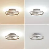 Lindby LED-Deckenventilator Momitu, silber, leise, Ø 50 cm Momitu Lindby, dimmbar, alu / grau / zink, für Wohn- / Esszimmer, Aluminium, Modern - 50 cm - 50 cm - 14 cm