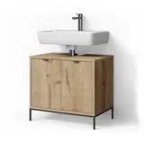 Livinity® Waschbeckenunterschrank ATERNO, Viking Oak, 70 x 63 cm mit 2 Türen