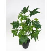 Seidenblumen Roß Hanfpflanze/Cannabispflanze 42cm im Topf JA Kunstpflanzen künstliche