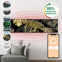 Klarstein Wonderwall Air Art Smart Infrarotheizung Schwarze Blume 120x30cm
