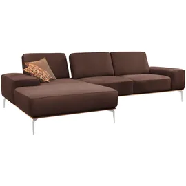 W.Schillig Eckcouch Leder 3-Sitzer Braun