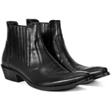 Herren Vintage Lederstiefel Retro Cowboy Winterstiefel Western Cowboystiefel Freizeitschuhe Biker Motorradstiefel Stiefeletten (Schwarz, EU Schuhgrößensystem, Erwachsene, Herren, Numerisch, M, 41) - 41 EU