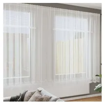 vidaXL Spitzenvorhang mit Vorhängen Weiß 500x240cm Polyester
