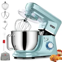 CHeflee Küchenmaschine,2000W Leistungsstarke Knetmaschine, mit Knet-und Rührfunktion 6 Geschwindigkeiten Geräuscharme Teigknetmaschine 8 L Edelstahlschüssel Knethaken & Schneebesen Staubschutzhülle