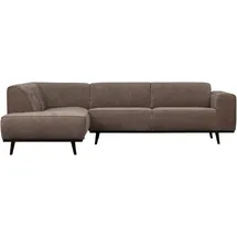 Woood Ecksofa Statement Jacquard-Stoff, modern links, taupe, komfortabel für 4–5 Personen