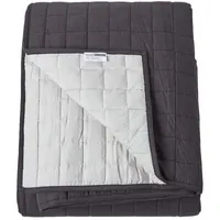 Homescapes Tagesdecke aus 100% Baumwolle, schwarz/grau, 200 x 200