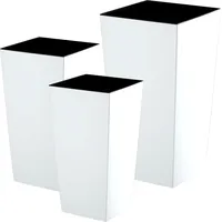 Kadax Glatt Blumentopf Set, Blumenkübel aus Kunststoff, 25+30+35 cm,