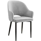 MIRJAN24 Stuhl Rosa (1 Stück), Beine aus Metall, 60x56x87 cm grau