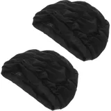 UKCOCO 2 Stück Schwimmhaube Große Schwimmkappe wasserdichte Schwimmkappe Bequeme Schwimmer Badekappe Badekappen für langes Haar Bademütze für Damen Nylon Black