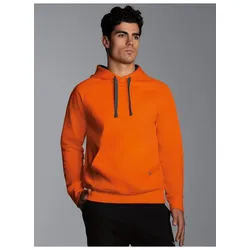 Kapuzensweatshirt TRIGEMA "TRIGEMA Kapuzensweatshirt aus Biobaumwolle", Herren, Gr. XXL, orange (mandarine), 75% Baumwolle (Biobaumwolle kbA), 25% Baumwolle (recycelt), casual, Sweatshirts