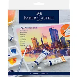 24 FABER-CASTELL Aquarellfarben farbsortiert 24 x 9,0 ml