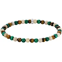 Thomas Sabo Bead Armband mit Malachit, Tigerauge, Jaspis silberfarben 21 Größe 21