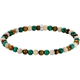 Thomas Sabo Bead Armband mit Malachit, Tigerauge, Jaspis silberfarben 21 Größe 21