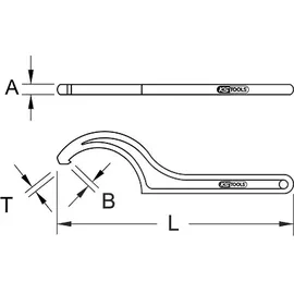 KS Tools Fester Hakenschlüssel mit Zapfen 34-36 mm