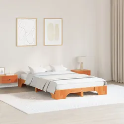 Bettgestell Wachsbrown Massivholz 120 x 190 cm Robust