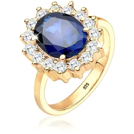 Elli Ring Cocktailring Saphirblau Royal Zirkonia 925 Silber